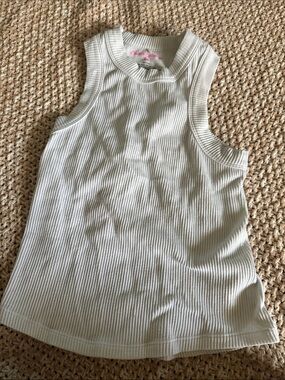 Ribbed Sleeveless Tank Top - ivory